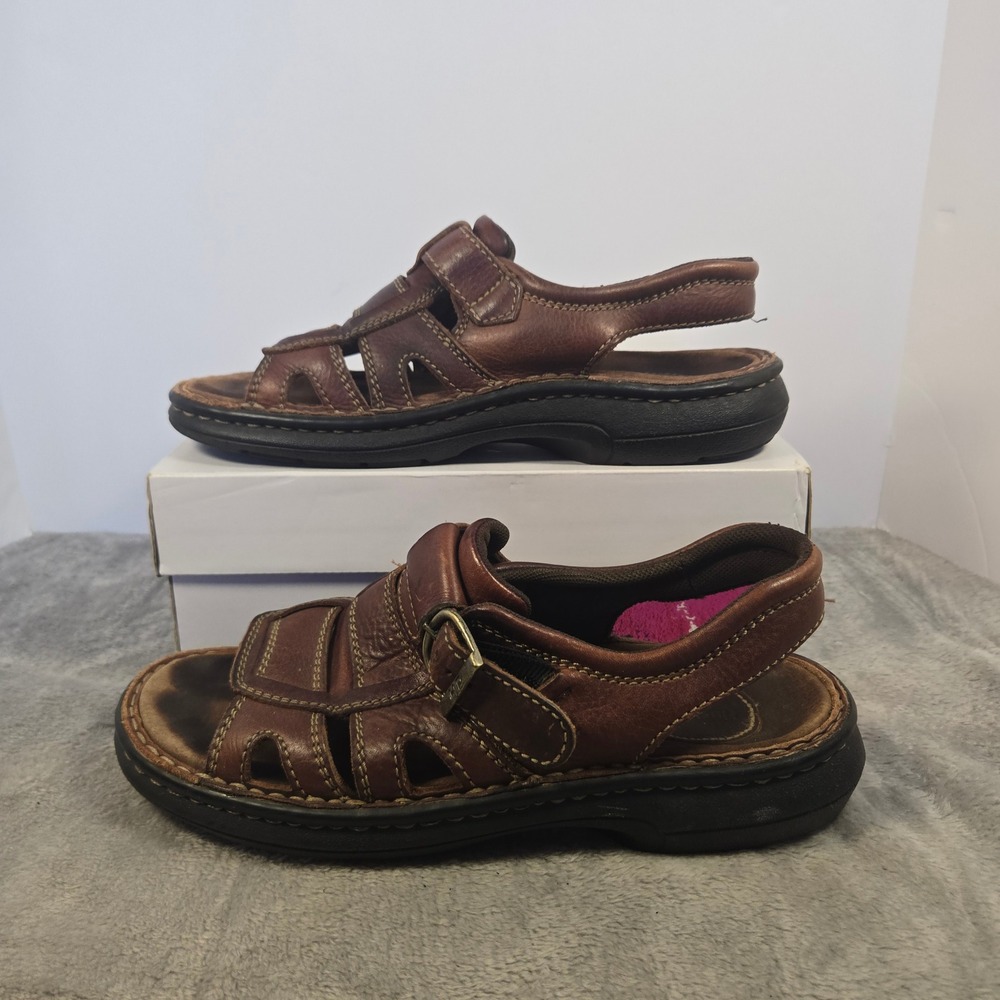 Hush‎ Puppies Key Largo Brown Leather Fisherman Sandals Mens 10 M 11734W/KEY